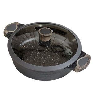 D&W Deane And White Cookware 11" Low Casserole Pan & Lid Nonstick 4.2QT Charcoal